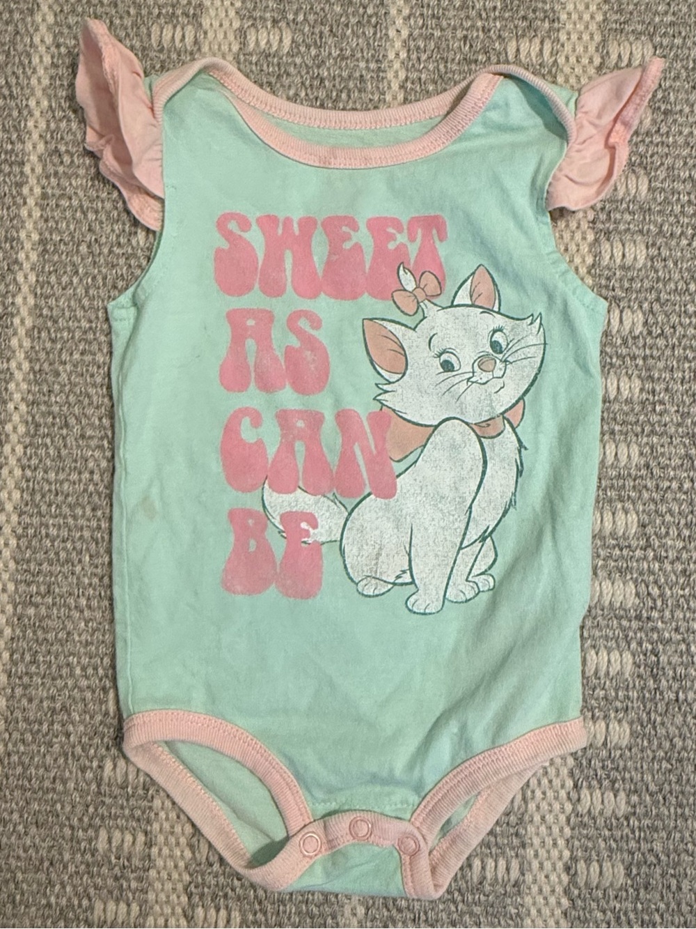 Disney 9-12 months Marie The Aristocats Flutter Sleeve Bodysuit